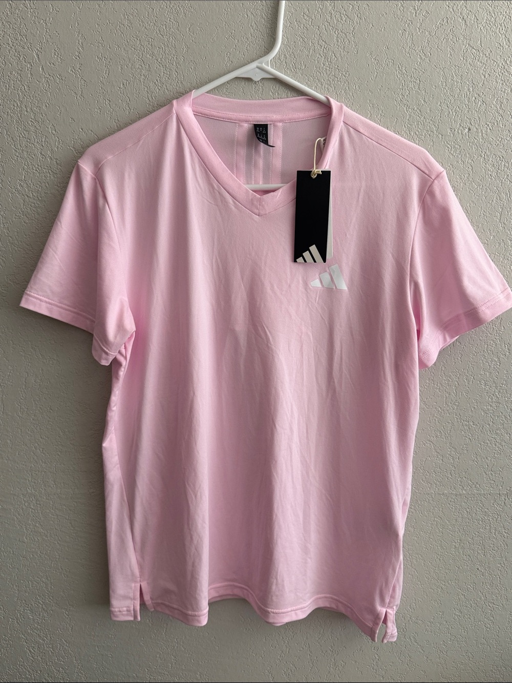 adidas Women’s Pale Pink V-Neck Athletic Tee